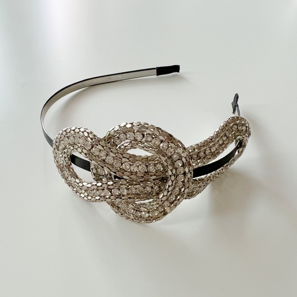 Mesh Metal and Rhinestone Twist Headband - Picture 6 of 7